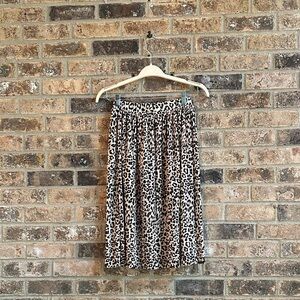 H&M Animal Print Pleated A-Line Skirt